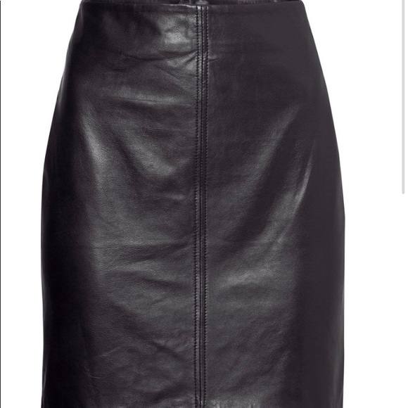 hm-moden Dresses & Skirts - H&M Genuine Leather Skirt
